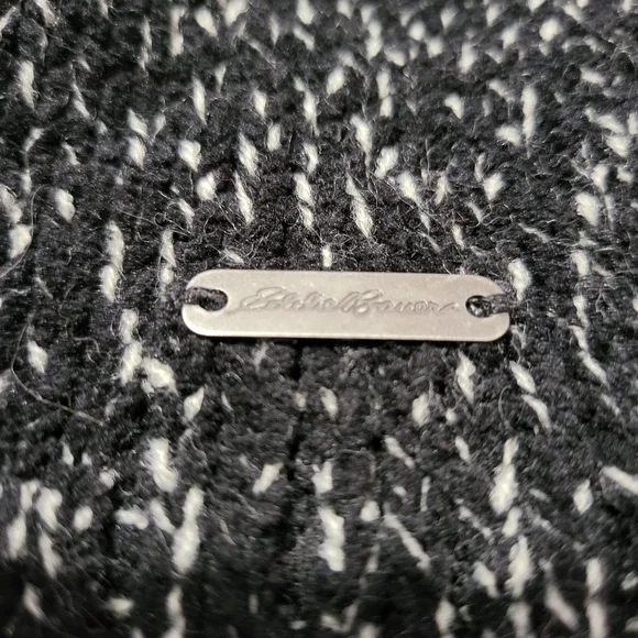 💕 NEW! Eddie Bauer Lounge Around open-front cardigan black/white L $90 NWT - Picture 6 of 16